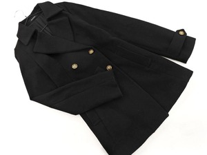 EGOIST EGOIST Пальто с двойными пуговицами Честер размер F/Черный ◇■ ☆ fja8 Дамы