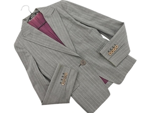 COMME CA DU MODE COMME CA DU MODE 100% шерсть полосатый приталенный пиджак размер7/серый ◇■ fjb0 Дамы