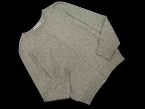 KUMIKYOKU Kumikyoku Кардиган из смеси ангоры с жемчужными пуговицами размер2/серый ◇■ ☆ fjb4 Женщины