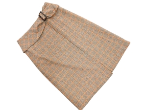 KUMIKYOKU Kumikyoku Юбка из шерстяной смеси в клетку твид обернуть размер 1/ коричневый ◇■ ☆ fjc2 Дамы