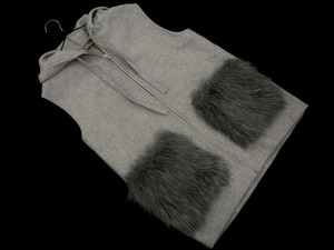 Mila Owen Mila Owen Жилет с капюшоном из искусственного меха размер1/ серый ◇■ ☆ fjc2 Женщины