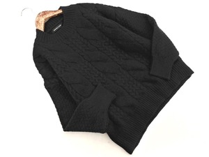 QUEENS COURT Queens Court Cable Knitted Sweater size2/black ◇■ ☆ fjc2 Ladies