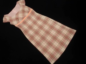 ef-de ef-de 100% шерсть проверить французский рукав платье размер 9/белый х розовый ◇■ ☆ fjc8 женщин