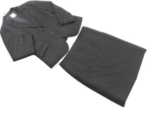 KUMIKYOKU Kumikyoku большой размер шелк смесь установить пиджак юбка костюм размер верхняя 7 нижняя 6/черный ◇■ ☆ fjc8 Дамы