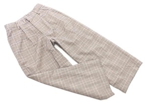 ELLE ELLE Брюки в клетку с центральной подтяжкой размер38/ коричневыйxblackxlight blue ◇■ ☆ fjd1 Женские