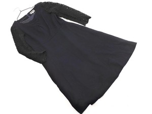 анателье анателье шерстяная смесь кружевное платье с рукавами размер38/темно-синий ◇■ ☆ fjd1 дамы