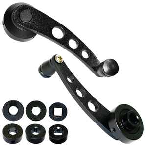 【左右セット】汎用 ウインドウ クランク ハンドル アルミ製 手巻き 手動 ジムニー SJ30 JA71 JA22 JA12 黒 ブラック 旧車