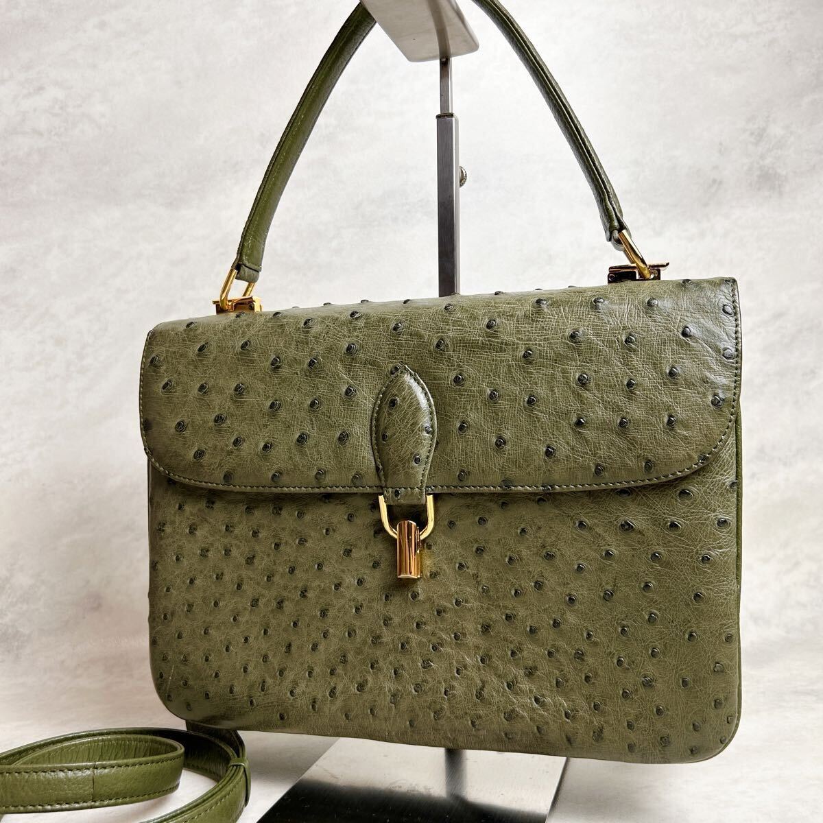 ★エキゾチック レザー バッグ 24点 まとめ オーストリッチ クロコダイル スネーク 本革 レザー調 ハンドバッグ 高級 卸 現状品 13.8kg★ MICHELLE FUKIN CLUTCH POUCH ⁄ OSTRICH｜風琴マチ 長財布