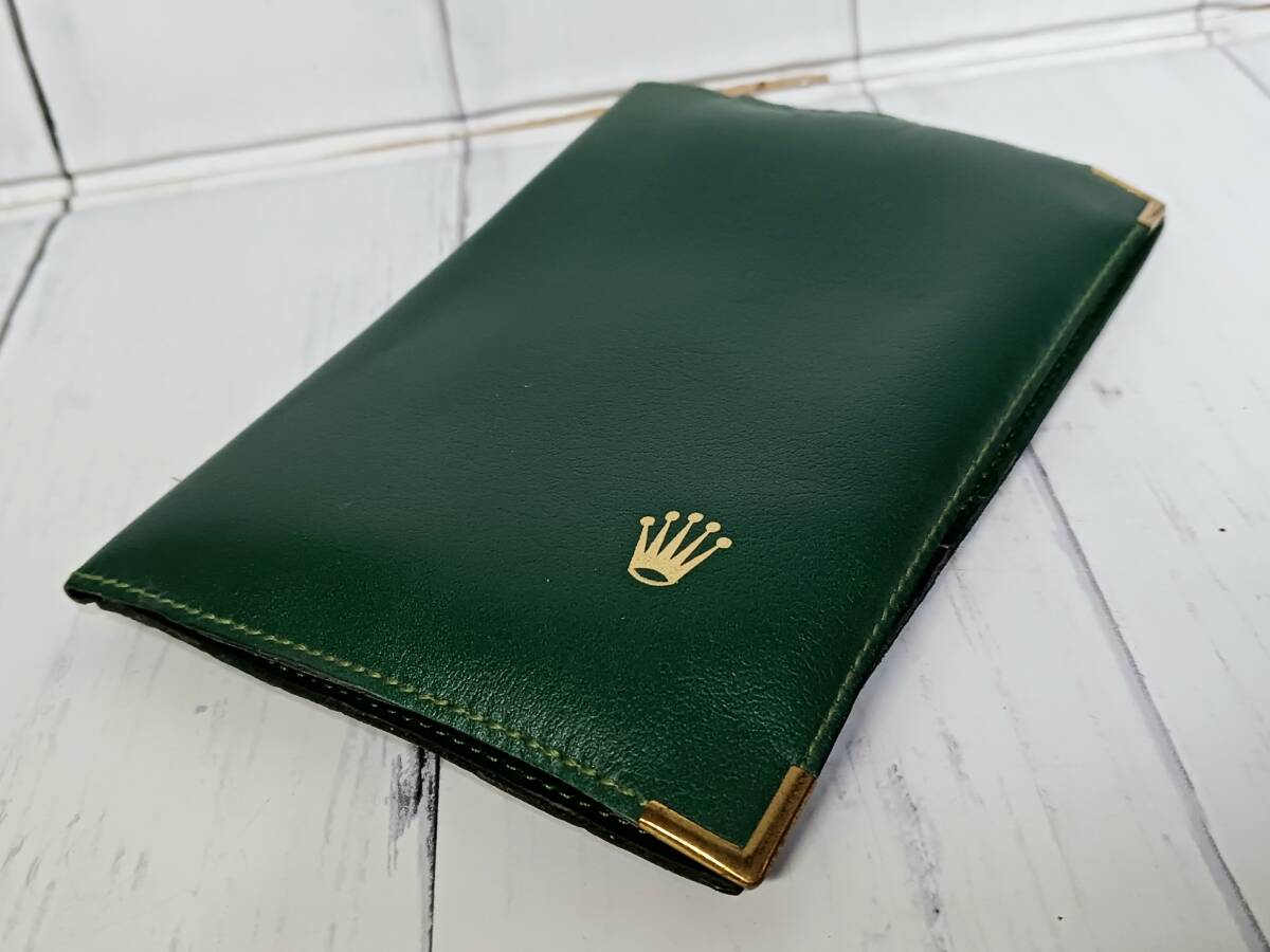 A⑨ロレックス ROLEX レザーケース　緑　68.00.55 ロレックス ROLEX ギャランティーカードケース ロゴ レザー 緑