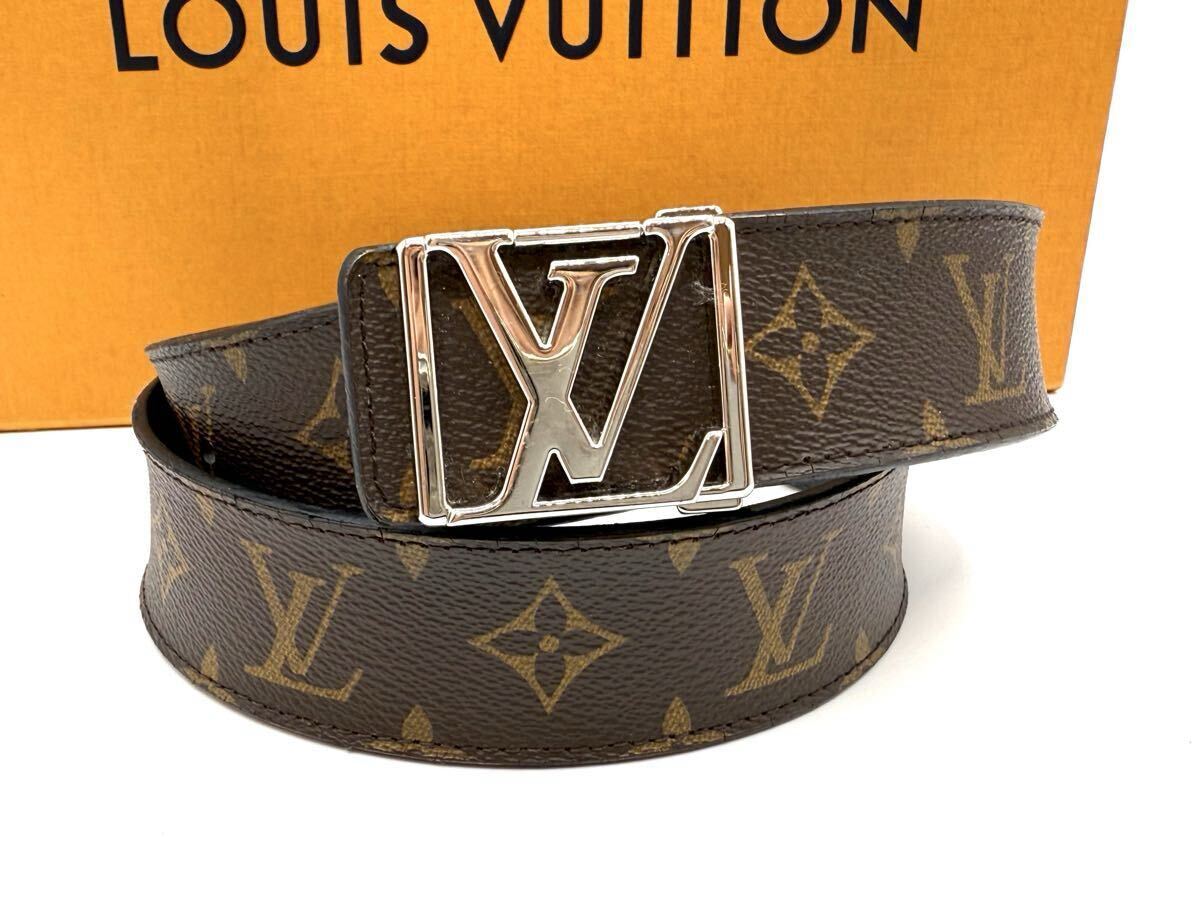 【美品】ルイヴィトン サンチュール イニシャル ダークブラウン LVロゴ　レザー 美品】ルイヴィトン サンチュール イニシャル ダークブラウン LV