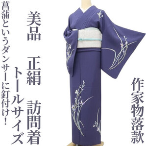 【ゆめsaku】美品 作家物落款 正絹 着物 トールサイズ“菖蒲というダンサーに釘付け!”訪問着 A-70