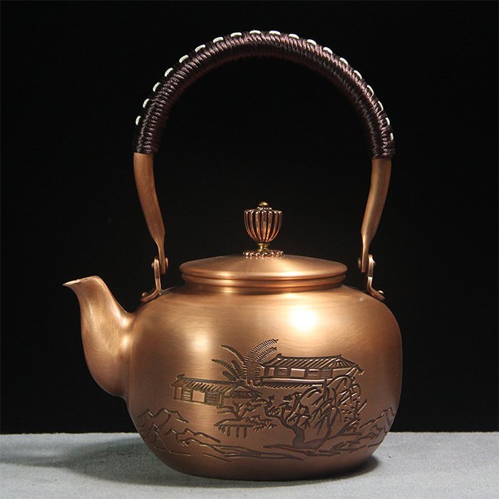 レトロ　銅製のやかん　ケトル　新品・未使用 楽天市場】やかん 2.4L ガス火専用 千歳 銅製 日本製 純銅 木柄