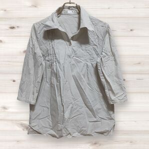 C1419 エルプラネット ELLE PLANETE ブラウス シャツ 長袖 (40) ベージュ