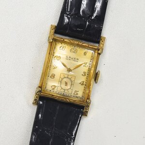 1円 可動品 腕時計 グリュエン GRUEN 機械式 手巻き メンズ 同梱不可