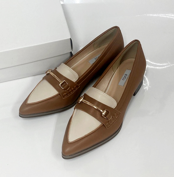 未使用／22.5cm／EVOL（イーボル）ビット ポインテッドトゥ パンプス／ブ