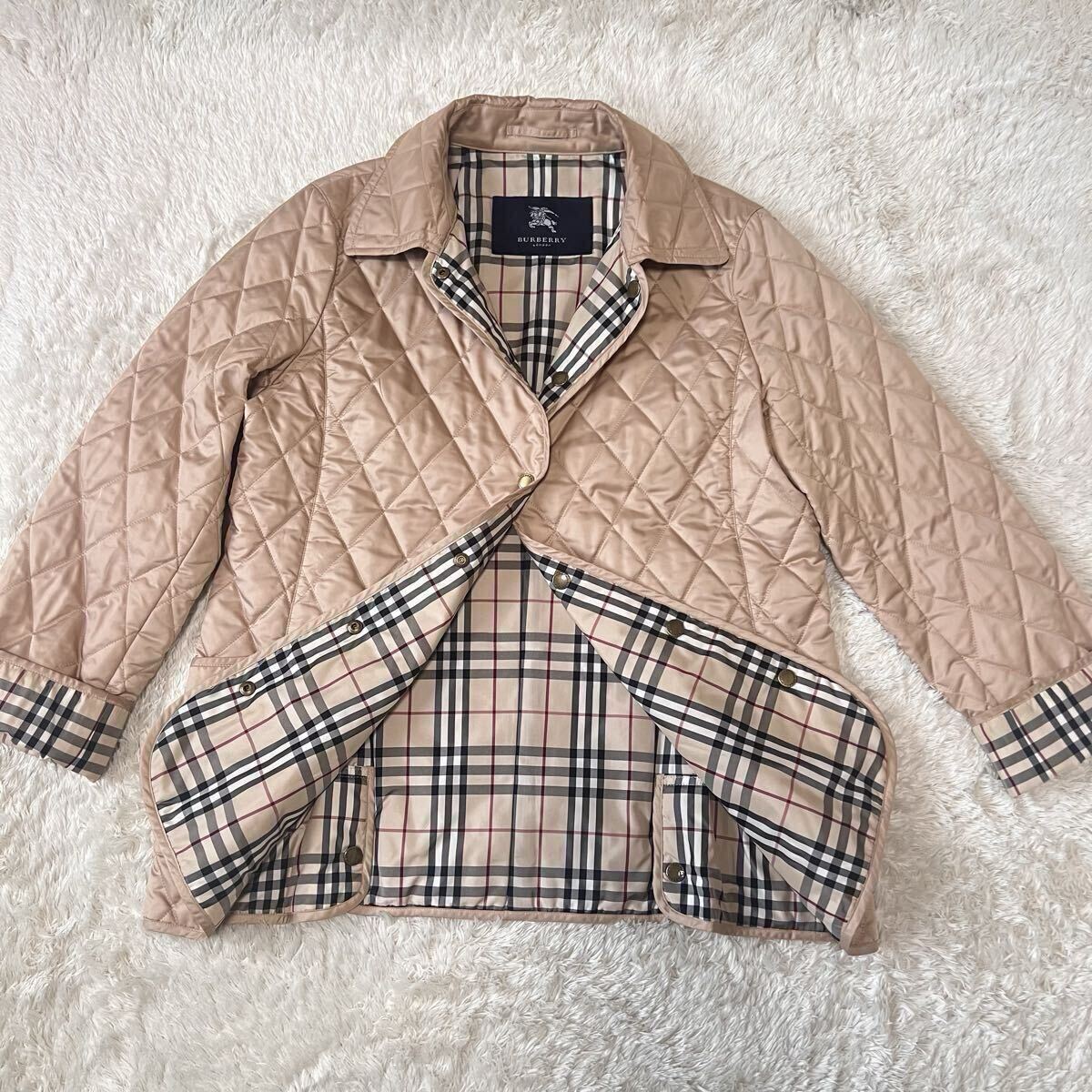 美品バーバリー キルティングジャケット ダウン ノバチェック 80 Burberrys' バーバリー☆ノバチェック柄 中綿キルティング