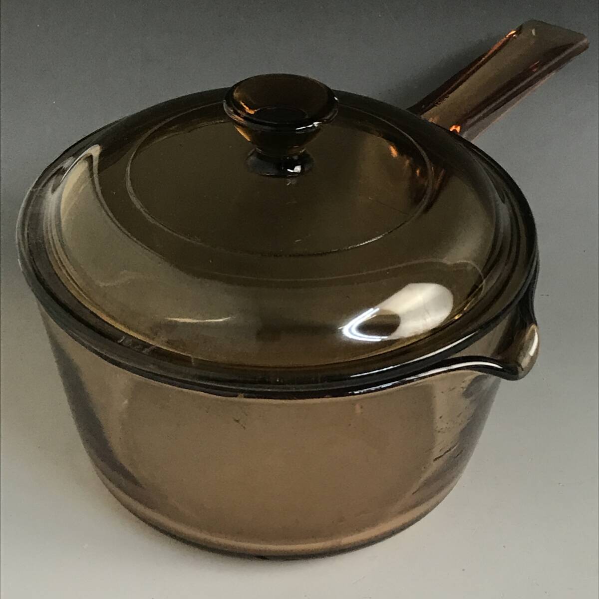 【未使用品】VISION CORNING ビジョン 耐熱ガラス 鍋 フライパン 蓋つまみあり VISIONS ビジョン ガラス鍋 耐熱ガラス アンバー