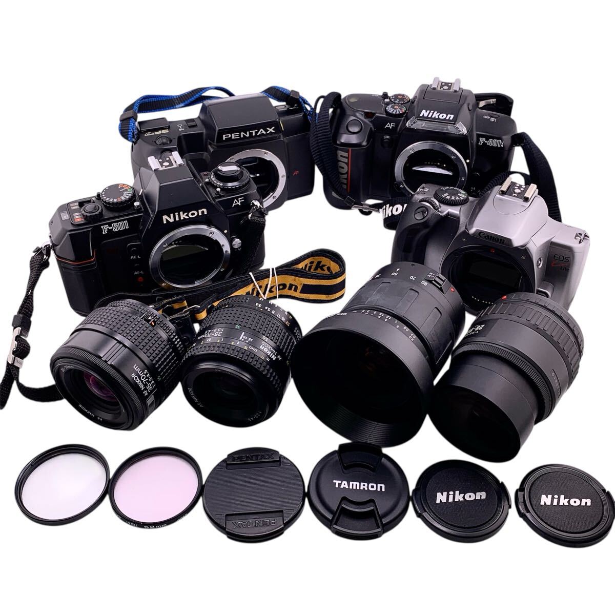 Canon レンズ　セット カメラグッズ多数　ジャンク品 Yahoo!オークション -「カメラ ジャンク まとめ」(キヤノン) (デジタル