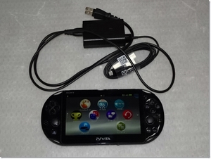 ◇◆SONY ソニー PS Vita PlayStation Vita【PCH-2000】ブラック メモリーカード アダプタ付き 動作品 現状◆◇