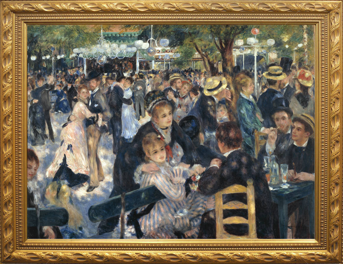 ロートレック、【ムーラン・ド・ラ・ガレットにて】、新品高級額 額装付 ロートレック、【ムーラン・ド・ラ・ガレットにて】、新品高級額