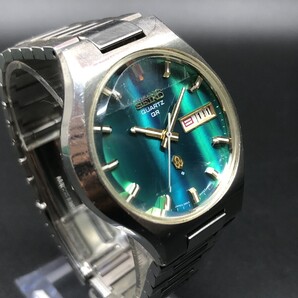 オールドクオーツの名品◆セイコー【38クオーツ】極希少◆ターコイズブルーダイヤル◆初期型クオーツ◆諏訪精工舎1973年製◆新品電池交換済