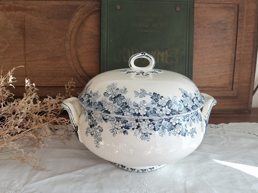 フランスアンティーク☆ジアンチューリーン紫陽花スーピエール フランスアンティーク☆ジアンチューリーン紫陽花スーピエール