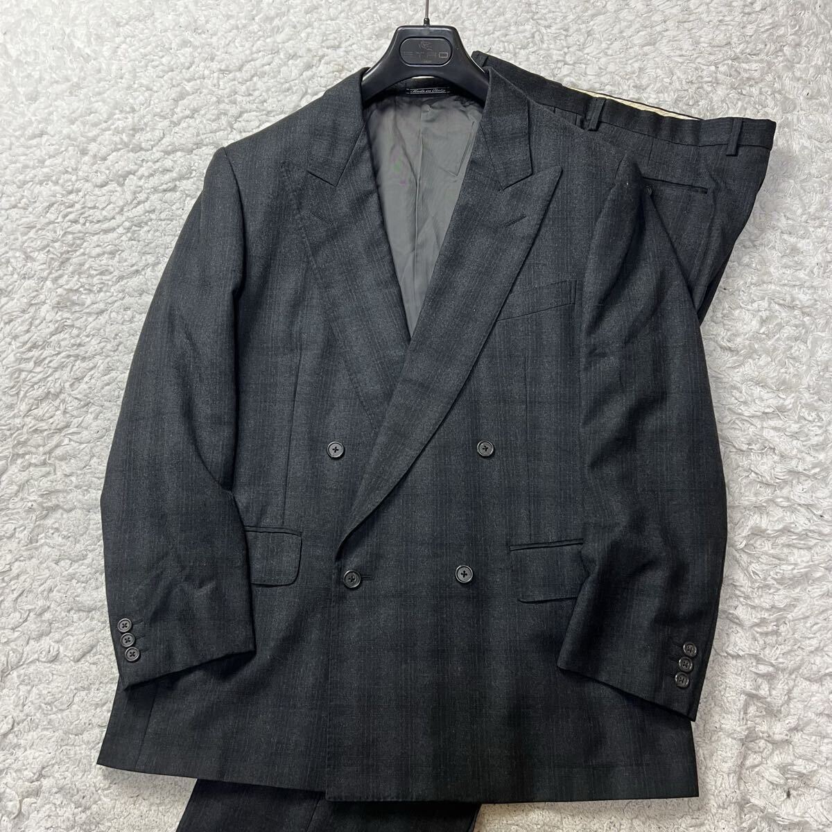 極美品☆希少☆エルメネジルドゼニア☆スーツセットアップ☆黒☆ストライプ☆52 Ermenegildo Zegna エルメネジルドゼニア SUMMER TROFEO