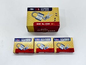 sa☆/ 未使用品 SOL シリンダー錠と鍵3本 PAD-LOCK No.2500 55mm 3箱セット  /DY-5048