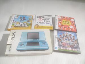 ジャンク品 ゲーム ニンテンドーDS 本体 DS NTR-001 ターコイズブルー ソフト Newスーパーマリオブラザーズ 等 グッ