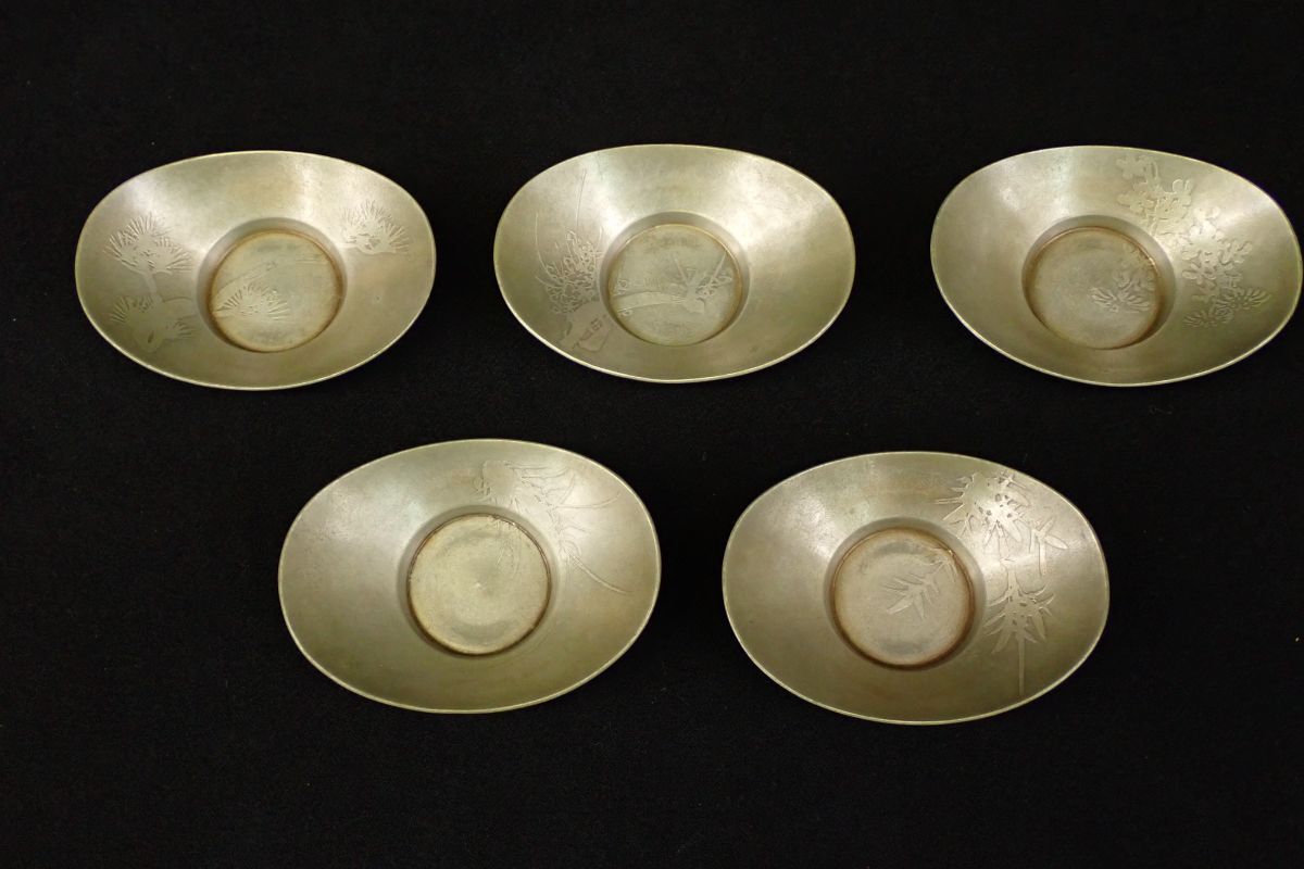 煎茶 蔵苑作 錫 茶入 茶托 瓶敷 まとめて (LC812) 煎茶 蔵苑作 錫 茶入 茶托 瓶敷 まとめて (LC812) 2025年最新