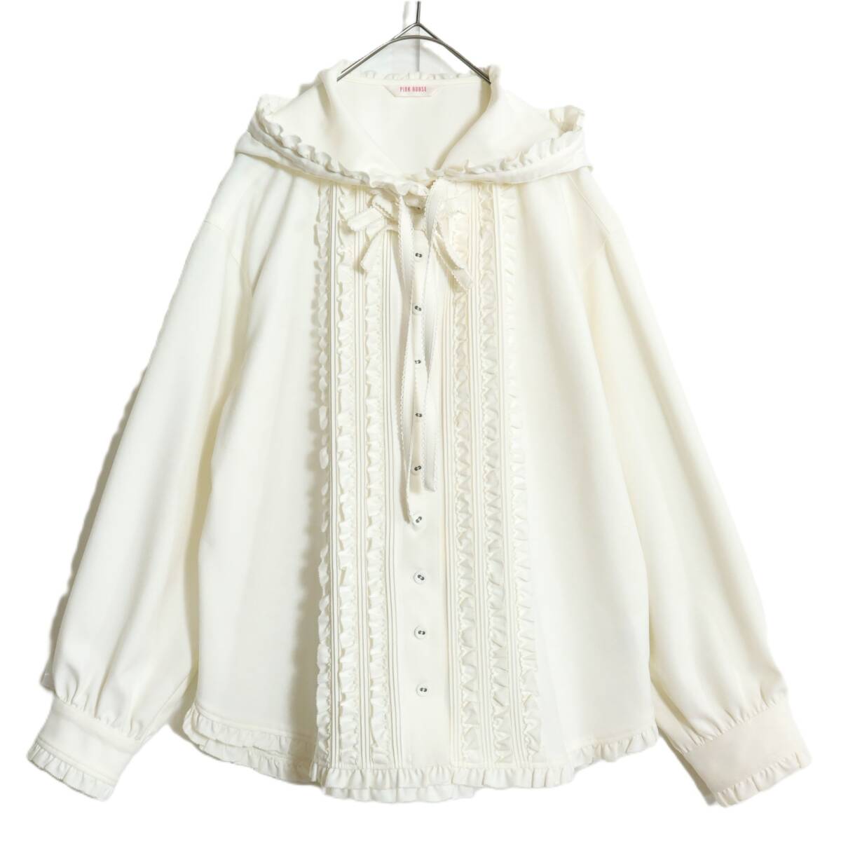 ピンクハウス未使用　2023年フリルブラウス　ブラウン PINK HOUSE / ピンクハウス トップス（条件：ブラウン系、在庫