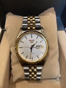 美品 SEIKO5 デイデイト 自動巻き 7S26-3110 稼働品 ガラス新品交換済み