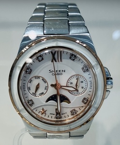 ★完売超レア★9個のダイヤモンドが輝くシーンの腕時計です。型番she-3500-7a casio カシオ sheen シーン