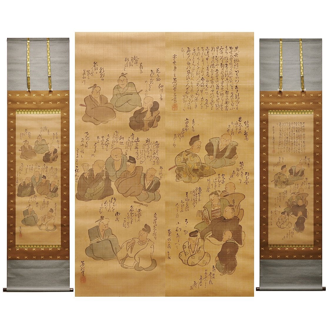 【真作】掛軸　景丘治弥　良寛さま　禅意あふれる掛軸 　共箱入　T66 掛軸 景丘治彌『書画 良寛図歌書』紙本 肉筆 無地箱付 掛け軸