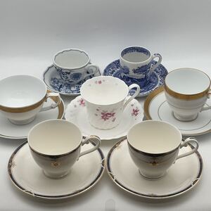 ♪ 洋食器 カップ&ソーサー まとめ売り 7客セット Noritake ノリタケ 直接引取大歓迎MOMOYAMA JAPAN ティーカップ コーヒーカップ