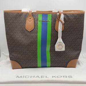 ○未使用 MICHAEL KORS マイケルコース EVA LG TOTE トートバッグ 状態写真参照 ストライプ 30F1GV0T3U 322 保存袋付き DI-2109 H21