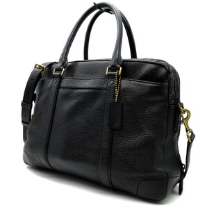 送料無料 美品 COACH コーチ メンズ ボストンバッグ ブリーカー ペブル レザー ボストンバッグ 71237 ブラック 旅行