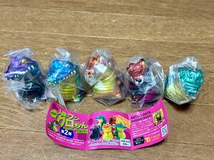 カゲマルデザイン KAGEMARU DESIGNS 人喰いワニの PUCHI プチ クロちゃん 5種 セット 第二弾 メタリック T-BASE ガチャキング 全高約5.5cm