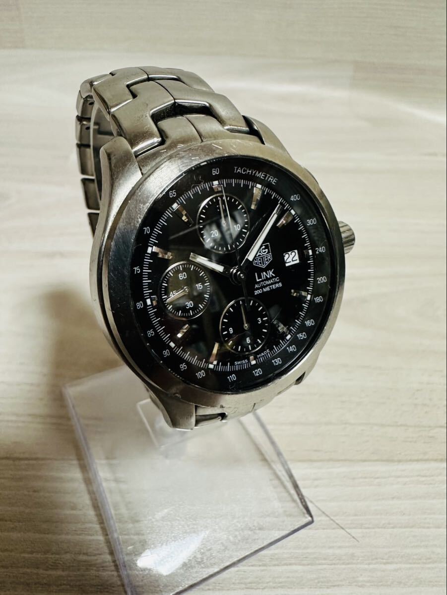 1円 稼働 タグホイヤー リンク CJF2110 RWA4729 AT/自動巻 クロノ 黒文字盤 デイト メンズ腕時計 OGH 5685900 タグホイヤー リンク CJF2110