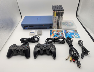 【送料無料/動作確認・簡易清掃済/限定モデル】PS2-39000TB+付属品+おまけソフト13本 すぐに遊べるセット ※商品説明欄に詳細写真あり
