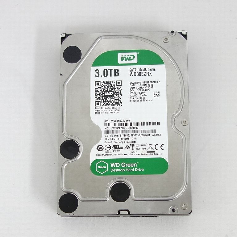【中古品】3.5インチHDD　3TB×2台 使用時間70時間未満 ecopcland_35hdd3tb