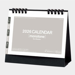 2026年度卓上カレンダー モノトーン 6ウィーク SG950