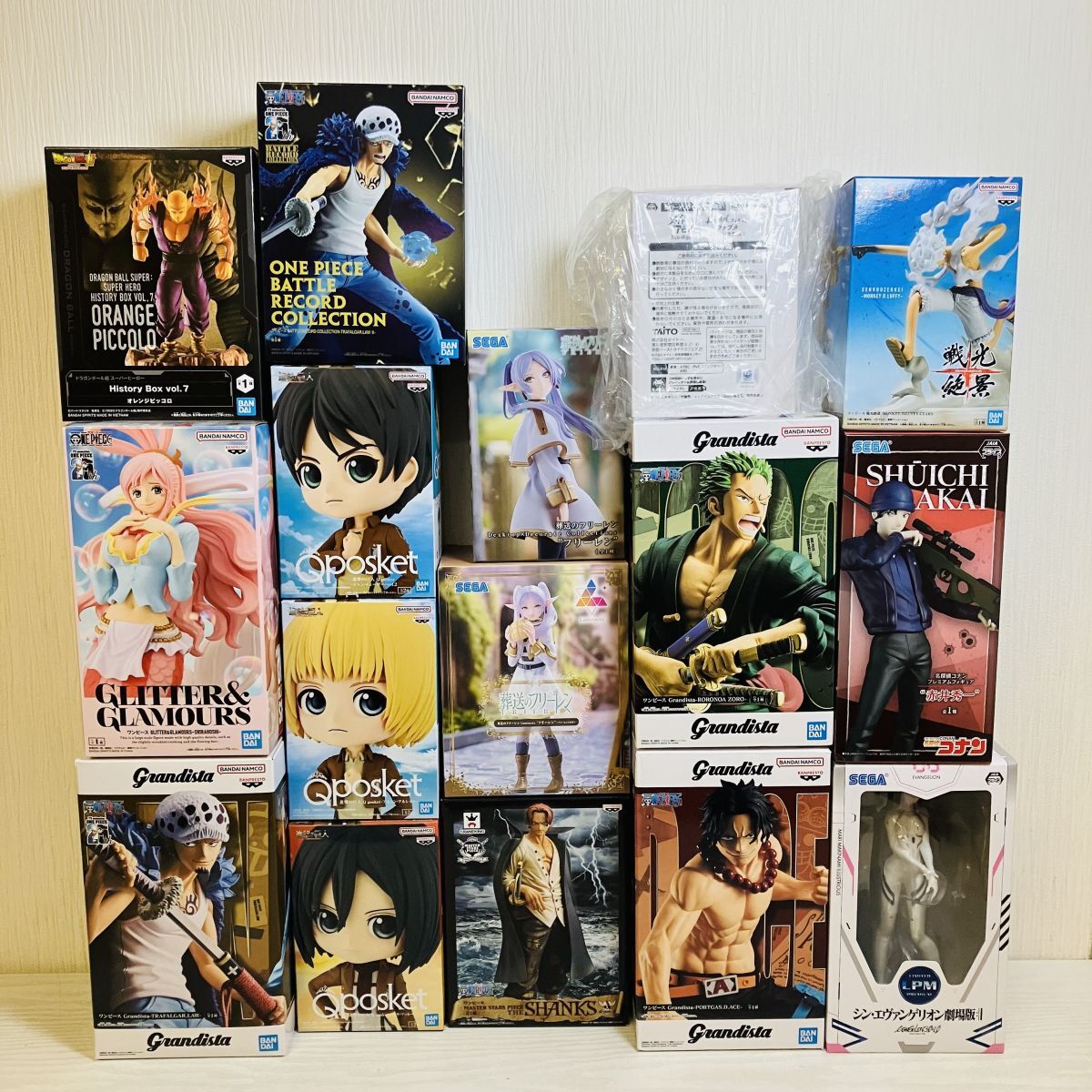 1円～ 同梱不可 ジャンク バンプレスト他 エヴァンゲリオン 綾波レイ ジョジョの奇妙な冒険 名探偵コナン 等 Wf574☆エヴァンゲリオン 遊戯王 なかやまきんに君 他 一番くじ