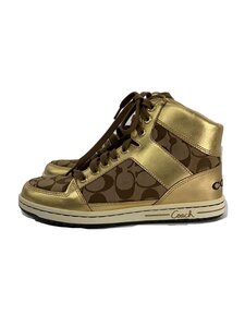 COACH◆ハイカットスニーカー/7M/GLD/F0007