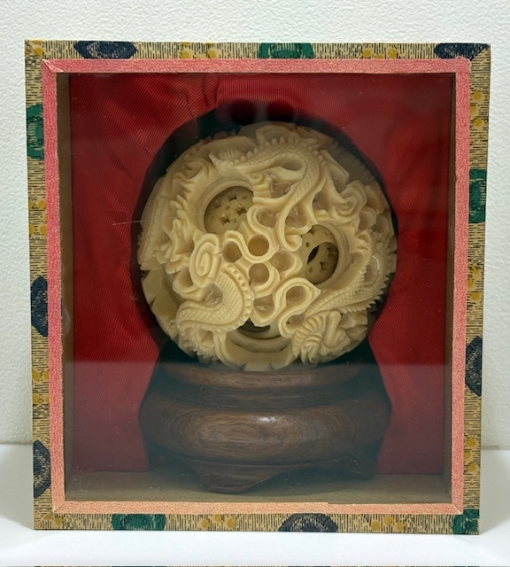 稀少品　古美術　象牙調　天球　多層球　置物　オブジェ 稀少品 古美術 象牙調 天球 多層球 置物 オブジェ