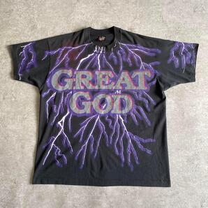 90s ビンテージ USA製 GREAT GOD JESUS ジーザス Tシャツ ハーレー ダビッドソン サンダー 元ネタ 黒 ブラック XL 90年代 アメリカ製