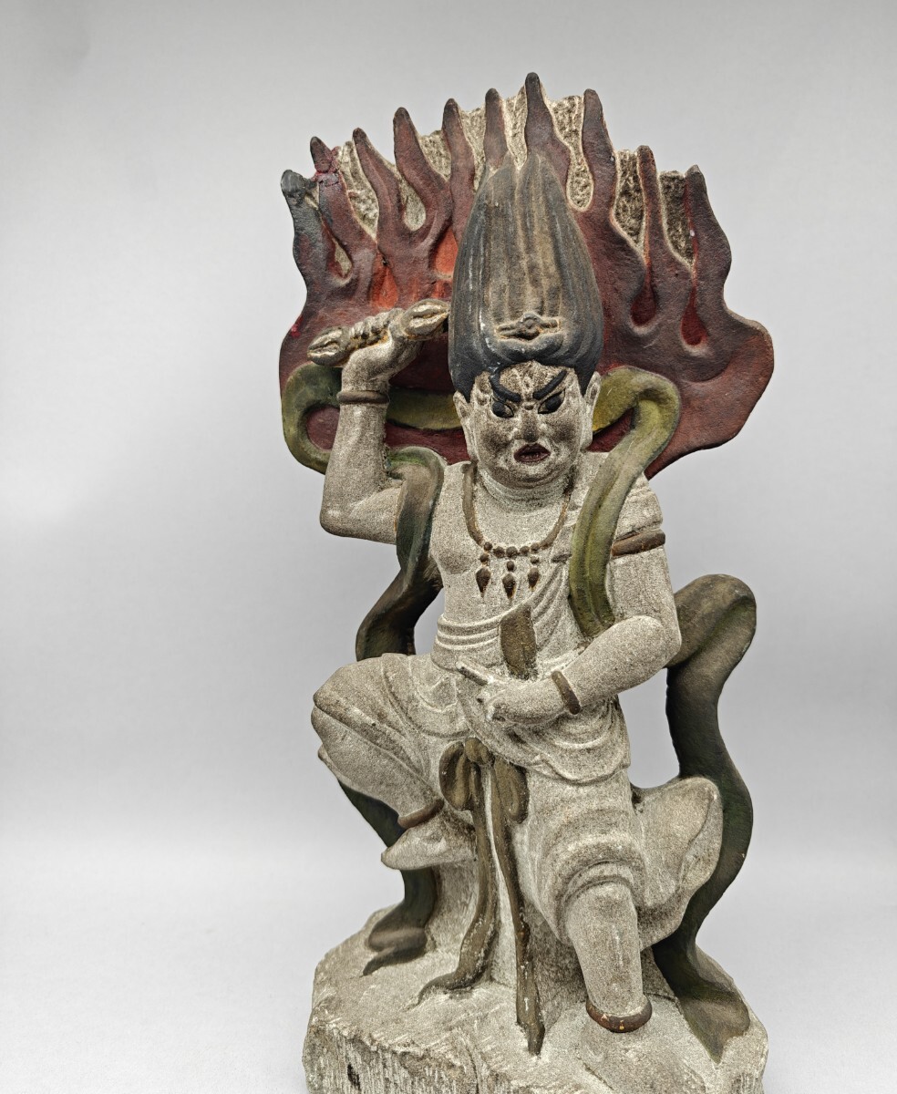 不動明王　彫刻　木彫り　オブジェ　 骨董品　アンティーク　レトロ 2025年最新】Yahoo!オークション -不動明王(彫刻、オブジェ)の