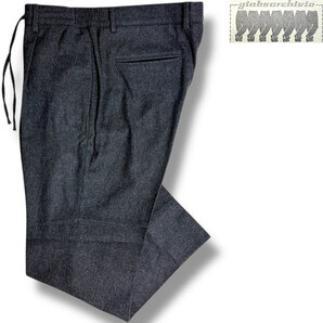 J6247 美品 ジャブスアルキヴィオ マサッチョ MASACCIO 1プリーツ ウォッシャブルウールソリッドフラノストレッチリラックスパンツ 50