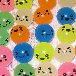 光る!【にこにこスーパーボール 25個セット】笑顔 かわいい 可愛い カラフル イベント 子供会 お祭り スーパーボールすくい 可愛い