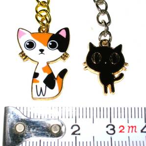 【エナメル 猫チャーム キーリング F】キーホルダー 猫 ねこ バッグチャーム かわいい 可愛い 癒し 癒し系 キャット CAT レディース
